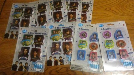 Toys DISNEY CARS, JONAS NOTE PADS AND ERASERS MULTIPLE PACKAGES!