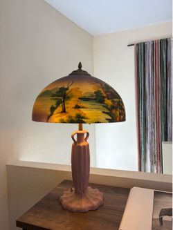 Hand painted vintage lamp