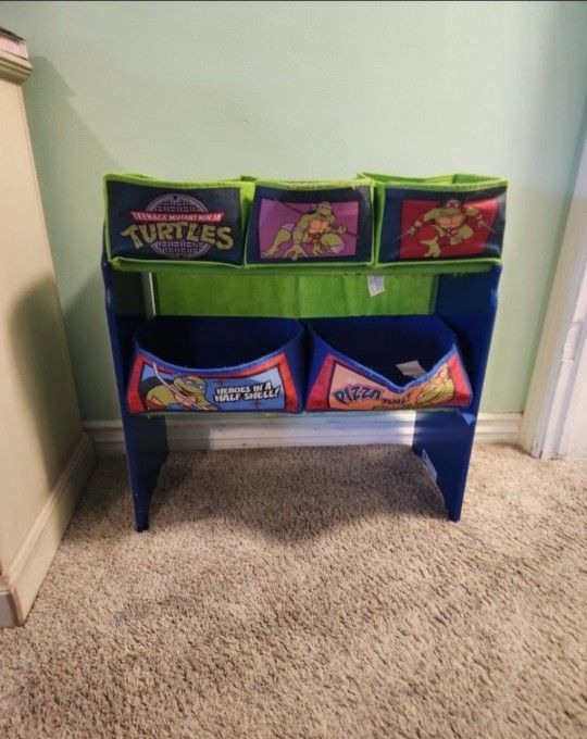 Ninja Turtles Toy Organizer Shelf With Bins 
