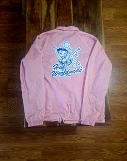 HUF/Betty Boop Collab Women's Pink Windbreaker Jacket. Size Medium