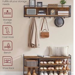 VASAGLE Hall Tree with Shoe Bench