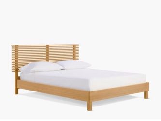 DWR Line Bed by Nathan Yong | Queen Size | Solid Oak | BRAND NEW IN BOX