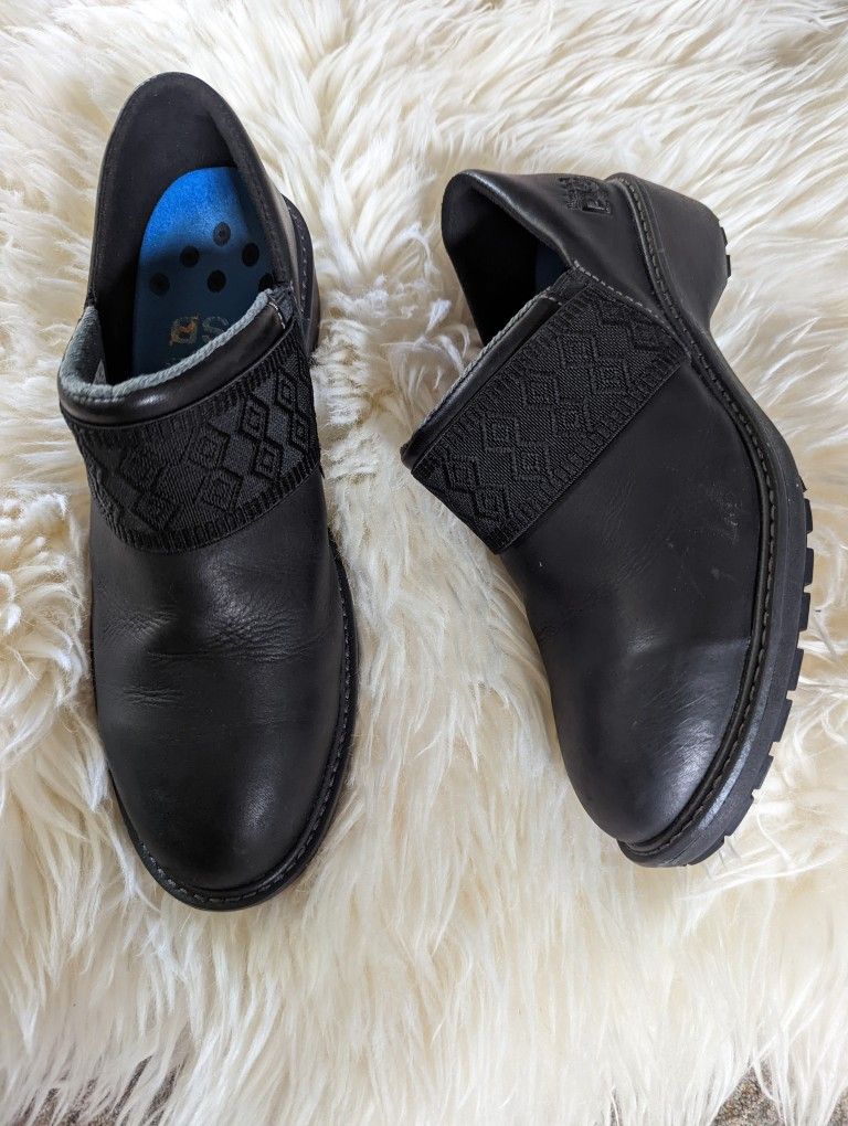 Timberland Pro 87528 Black Leather Esd Slip-on Clogs Womens Shoes