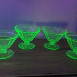 Uranium Glass Serving Cups