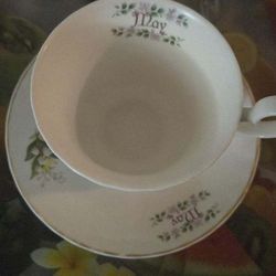 Vinatge Duchess Bone China From England Month Of May Teacup And Saucer 