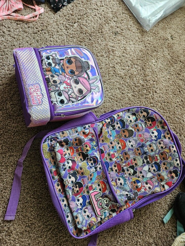 Girls LOL Bagpack And Lunch Pale