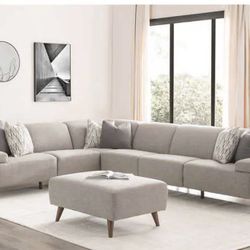 Mid-Century Modern Fabric Multi Colored Grey Sofa Costco 