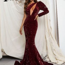Burgundy Prom Dress 