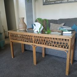 Rattan Console Table