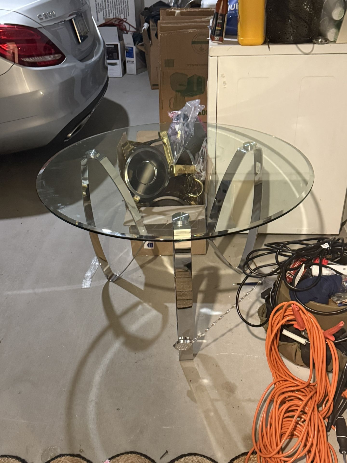 Coffee And End Table, Glass And Metal Beautiful Pieces