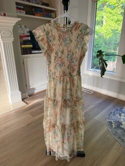 Women's Floral Print Smocked Tiered Maxi Dress