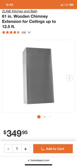 ZLINE Kitchen and Bath 61 in. Wooden Chimney Extension for Ceilings up to 12.5 ft.