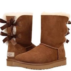 UGGS Brown Boots New With Bows Sz 5 New