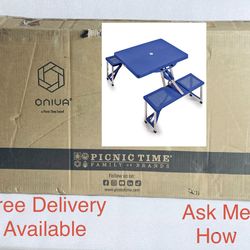 O  utside! New Other Oniva Rectangle Portable Dining Table With Seats, Royal Blue
