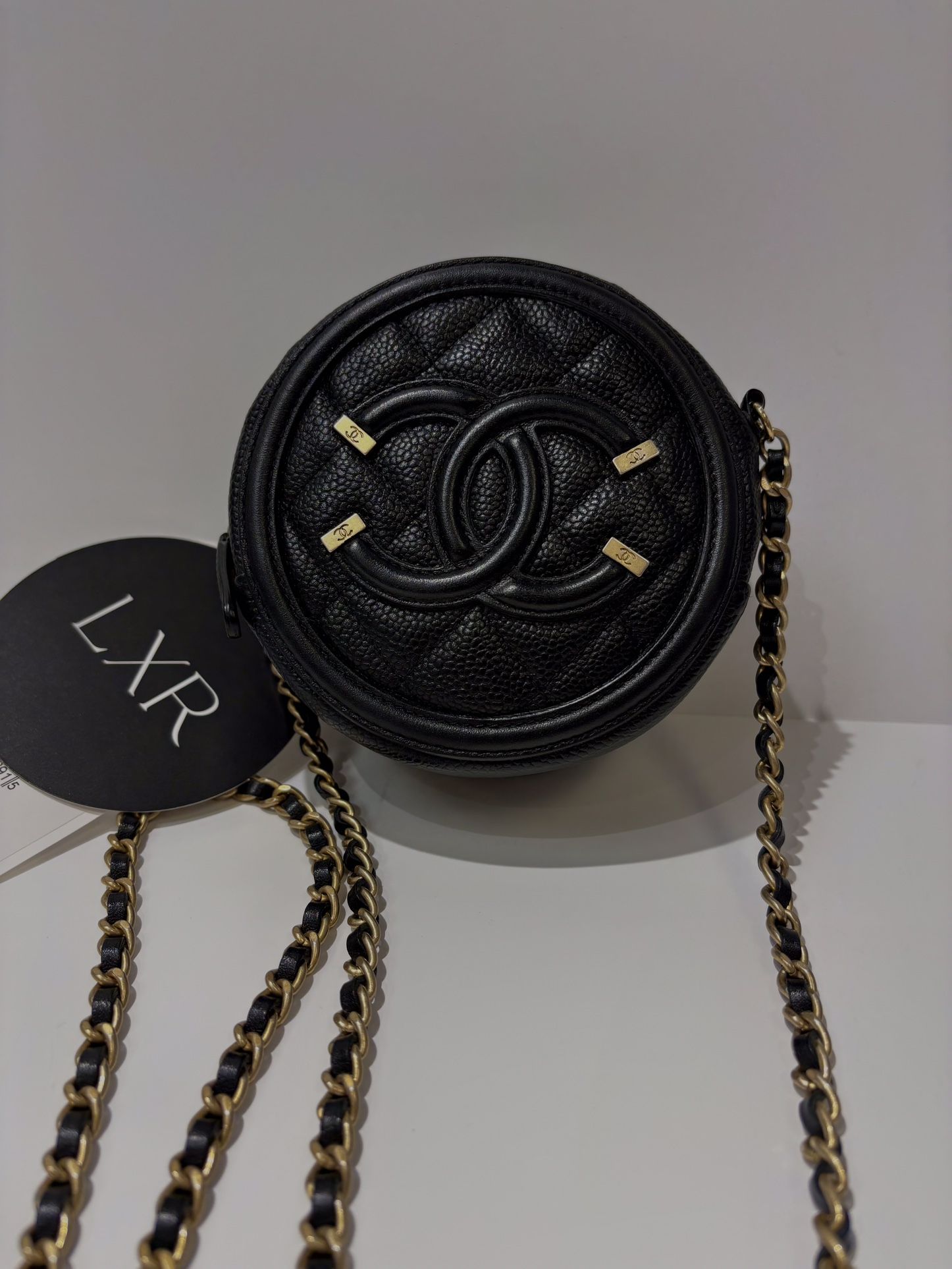 Chanel Filigree Round Crossbody Purse