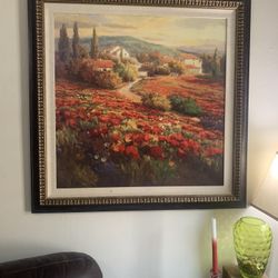 Beautifully Framed Oil Painting Of A Farm Setting
