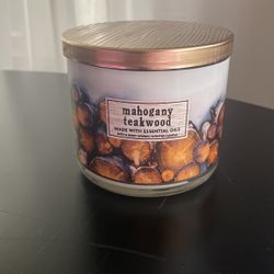 Bath And Body Works 3 Wick Candle Mahogany Teakwood 