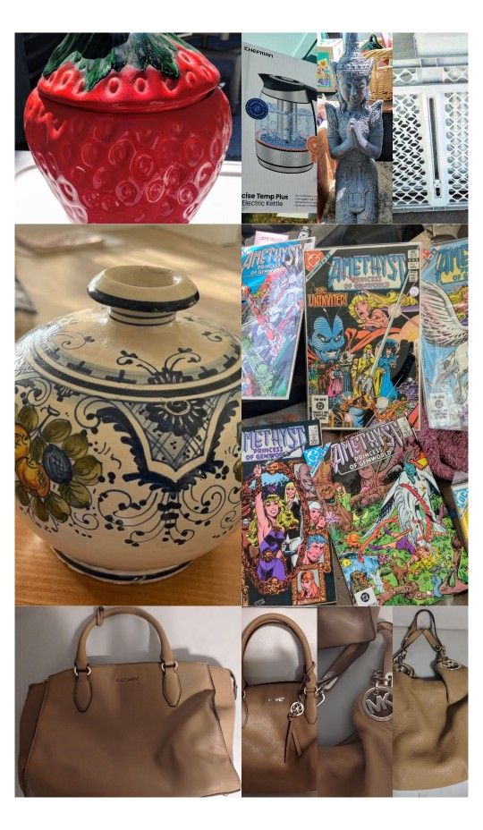 Glass Ware Collectibles Comics Purses Etc