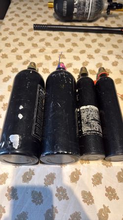 Lot of 4 Paintball CO2 Tanks Cylinders Empty
