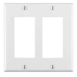 LEVITON - 2-GANG DECORA ANITIMICROBIAL TREATED WALLPLATE WHITE