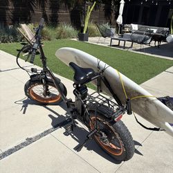 Emojo Ram Sport Fat Tire Folding E-Bike – NEW Battery + Surf Rack – Tuned Up