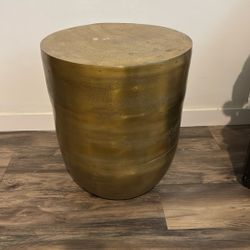 Brass Drum End Table