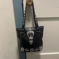 Black western shoulder purse