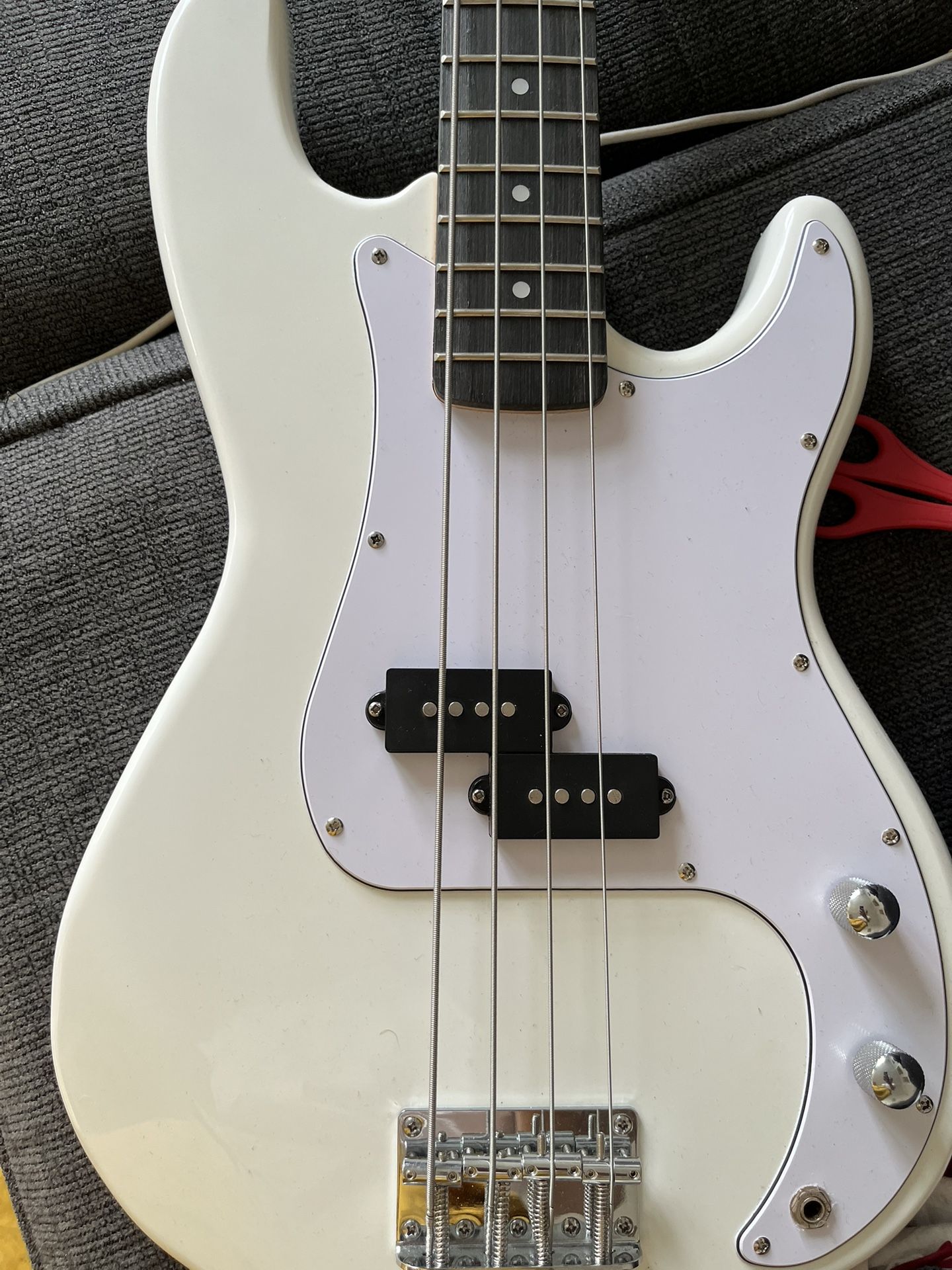 Custom Bass Guitar With Black Replacement Parts