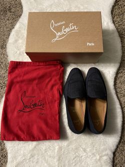 Christian Louboutin  Navy Denim Loafers 