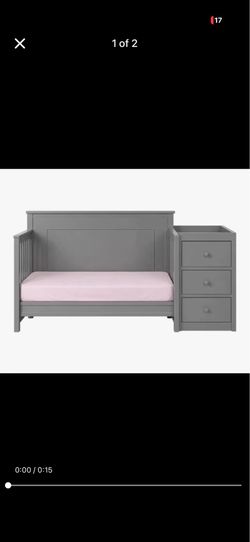 Baby crib turns into toddler bed