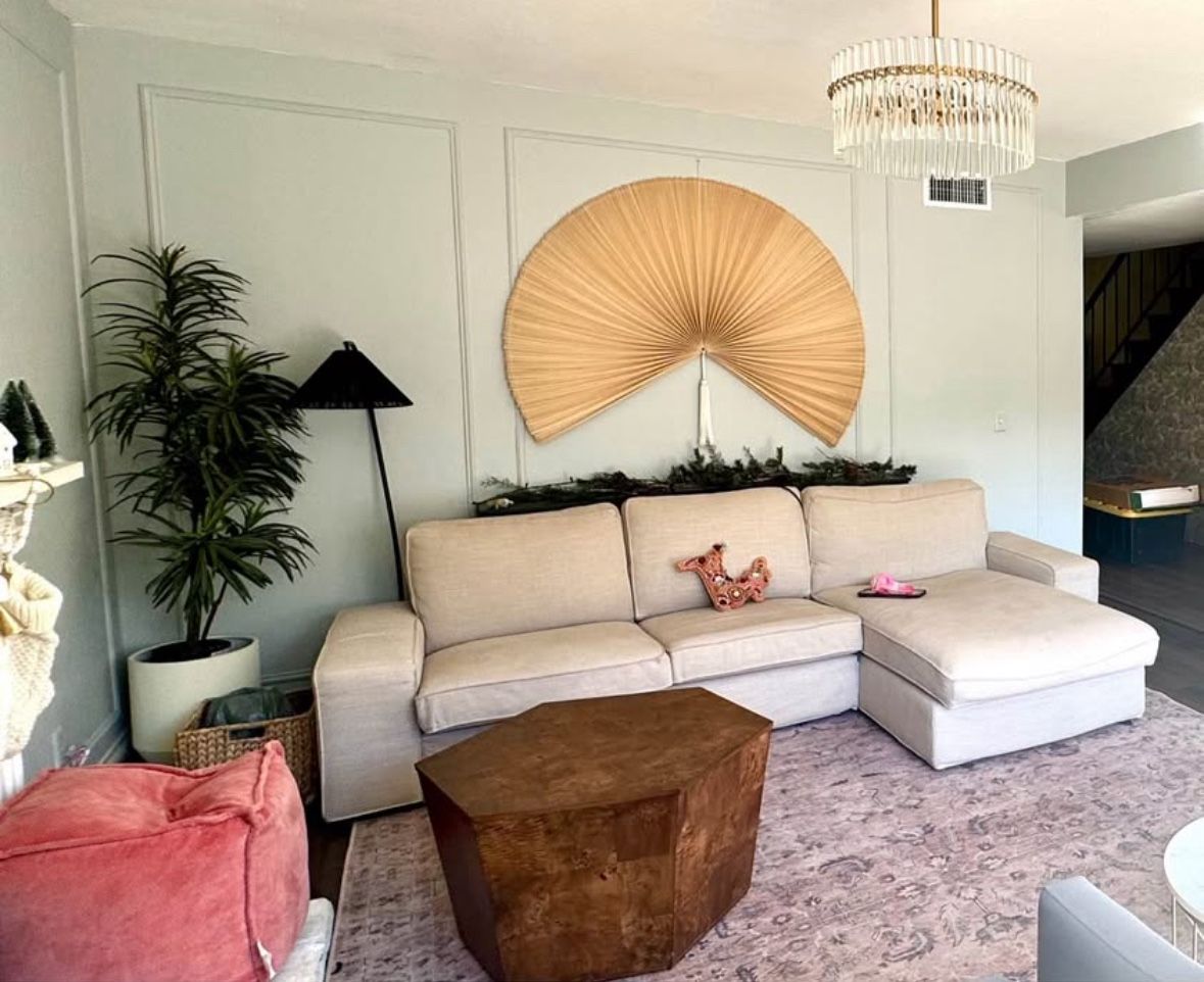 Tan IKEA Kivik Sofa with Chaise