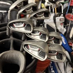 PING G20 Black Dot Golf Clubs Irons Set 4-PW & SW Left Handed LH LEFTY Reg Flex