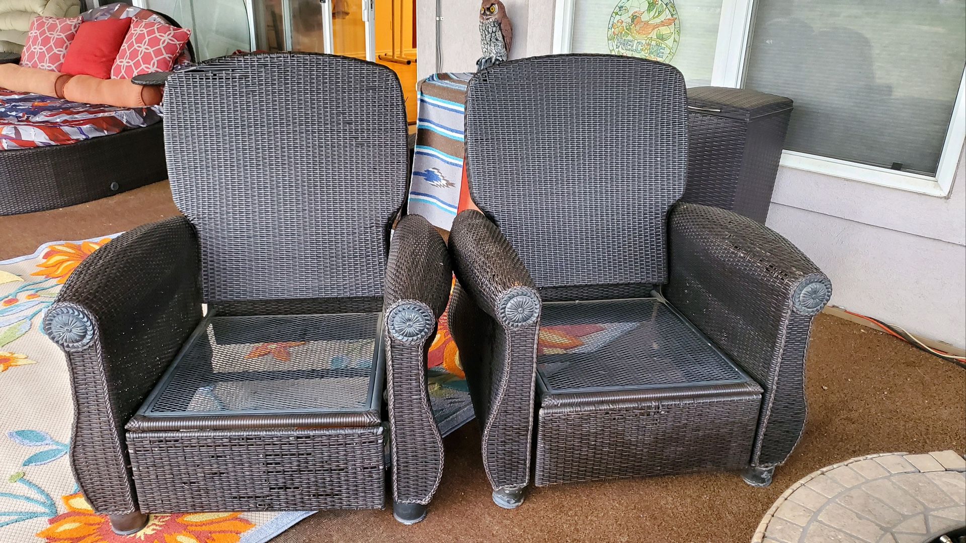 Wicker Recliner Chair and Cushions 