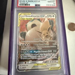 Eevee & Snorlax GX Team Up PSA 10