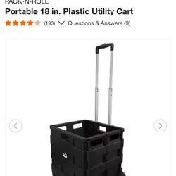 Portable 18 in. Plastic Utility Cart