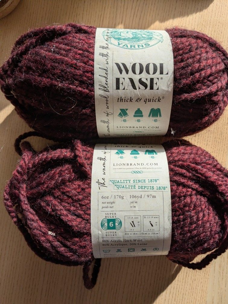 2 Skeins Acrylic/Wool Blend