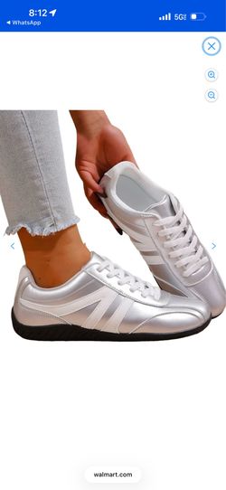 Silver tennis shoes