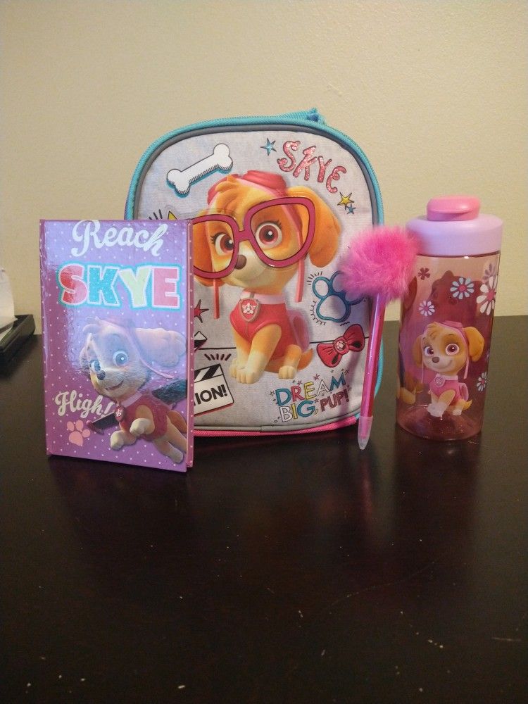 Paw Patrol Lunch Bag + Water Bottle, Notebook And Pen