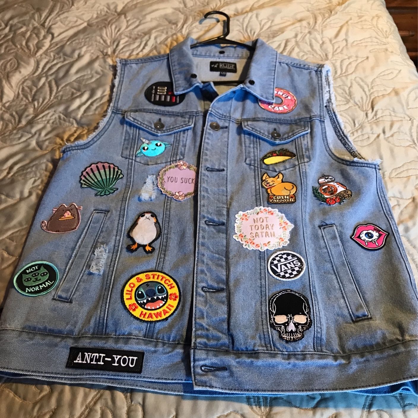 Light Denim Vest Size Large