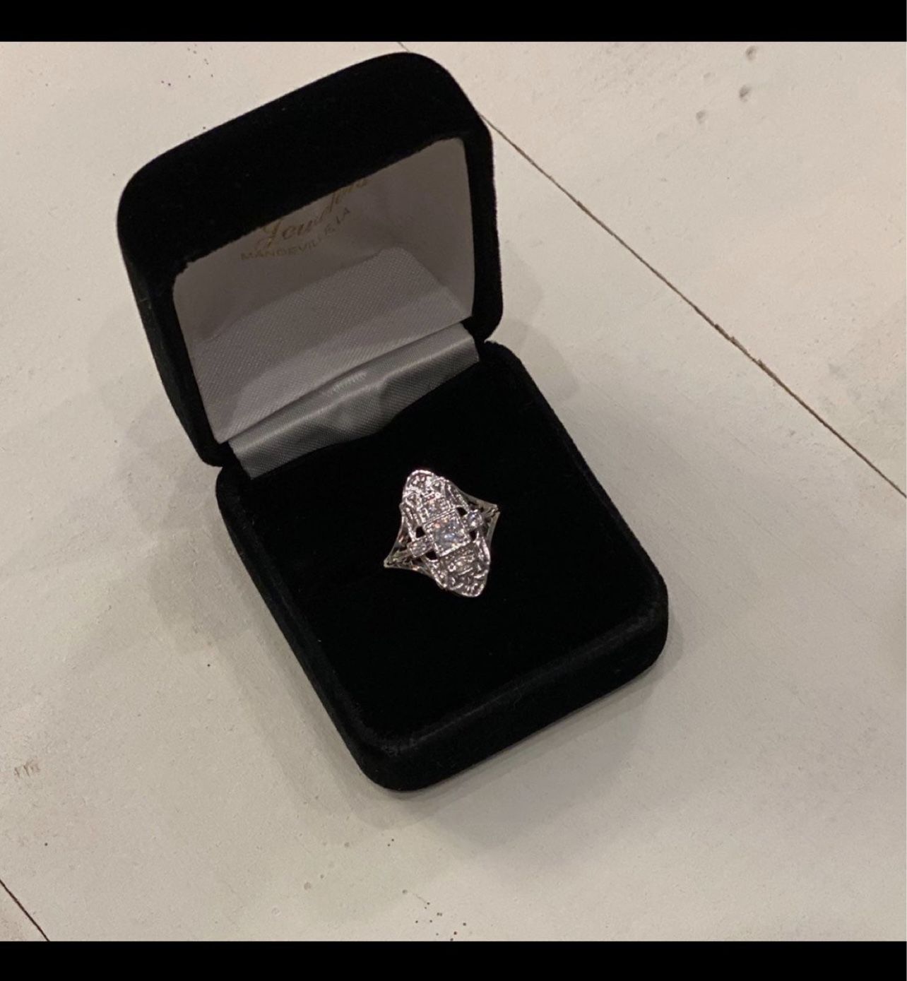 Edwardian Cocktail Art Deco ring Size 7
