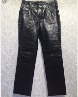 Women’s Jeans Cut, Black Leather Pant, Size 12