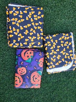 3 vintage Halloween tablecoth table cloths rectangle