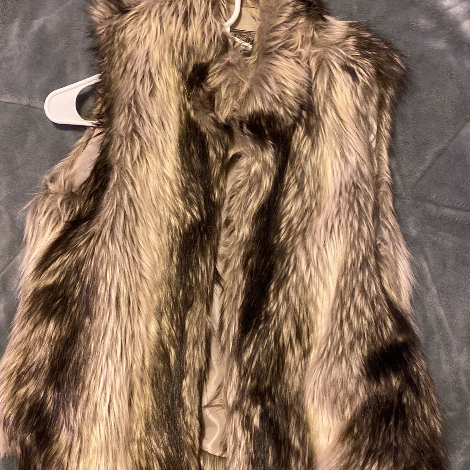 Faux Fur Vest Sz L