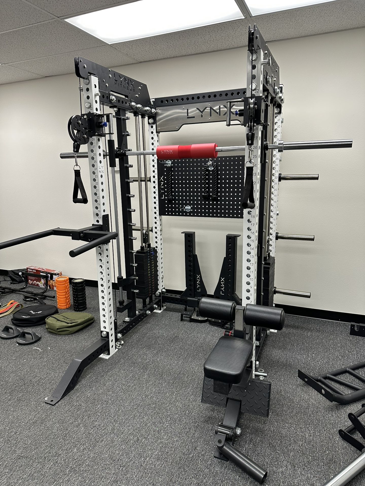 🛑Squat Rack with Smith Machine Cable Pulley Home Gym🛑