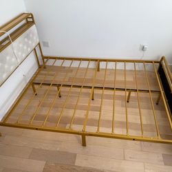 Queen size Bed Frame With Charging Station 