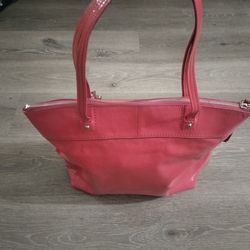 COACH LAURA PATENT LEATHER TOTE BAG PURSE HANDBAG# F18900 POMERGANATE PINK 