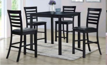 High Dining Set 5pcs Color Espresso