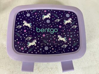 Bentgo Kids Bento Box 4 Compartments Snap Lid Unicorn Space Purple, Used