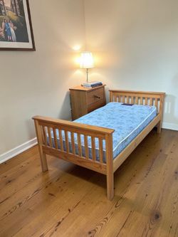 Twin bed with mattress