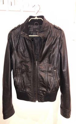 Zara sexy moto black lamb skin leather jacket XS